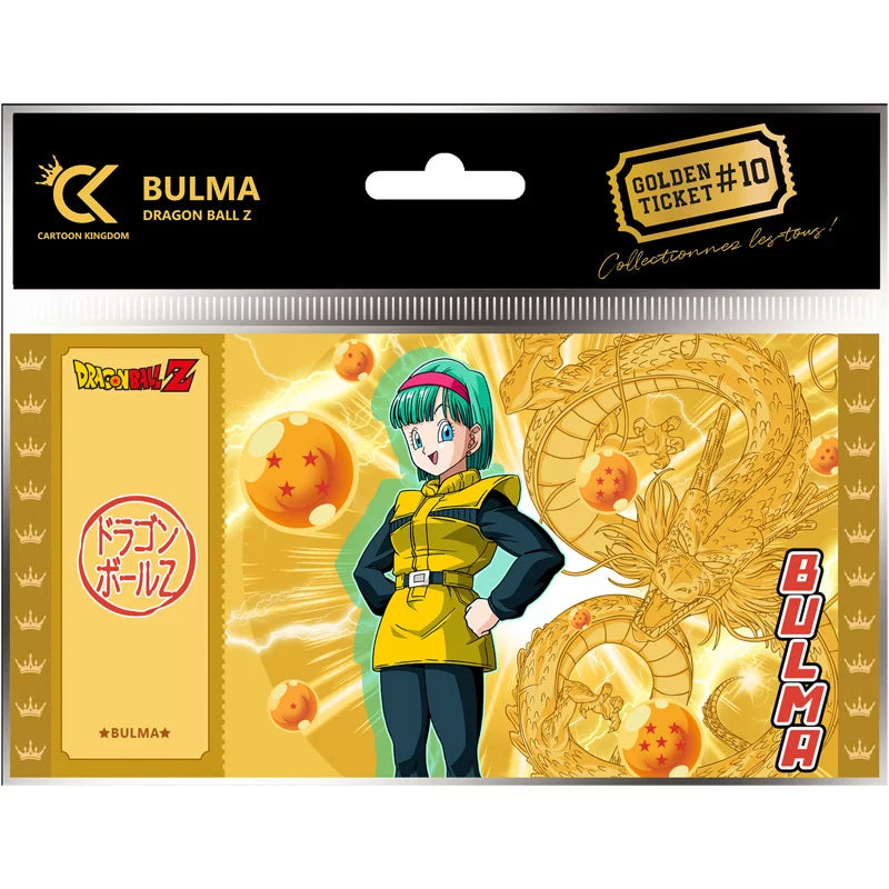 Golden Ticket Bulma Dragon Ball Z – Carte PVC Dorée #10