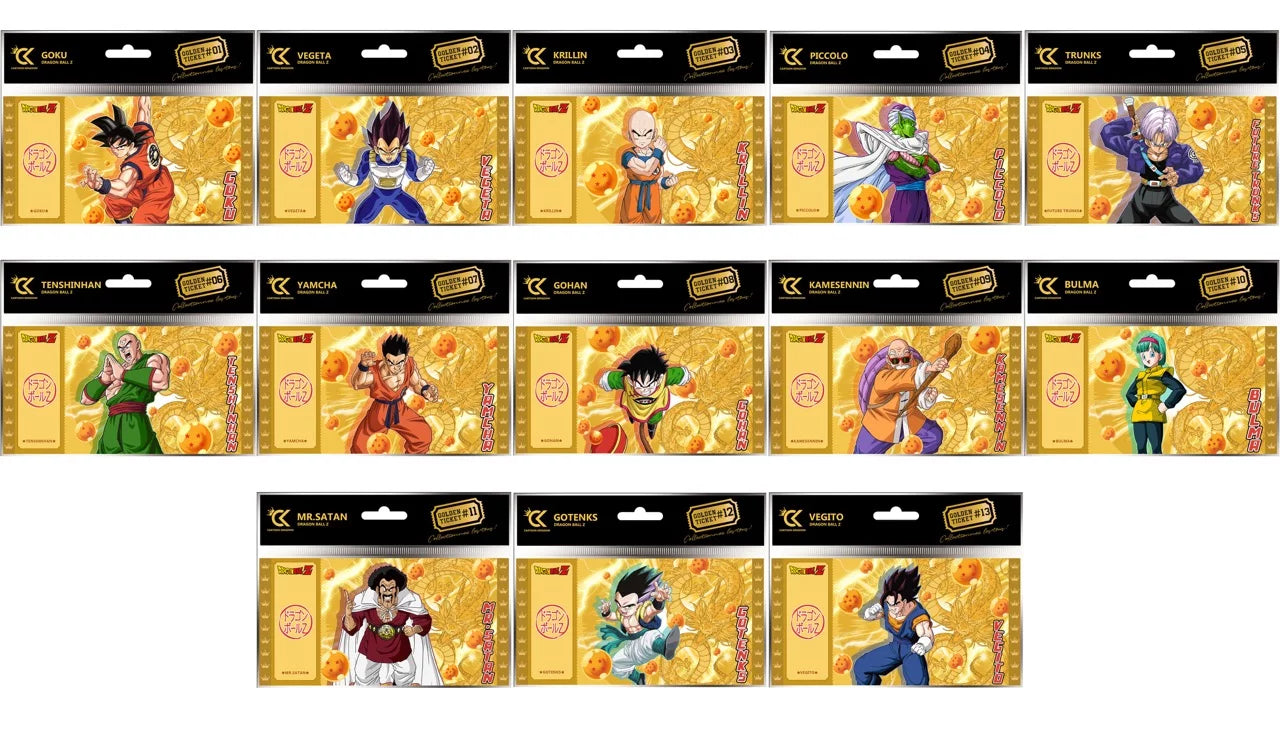 Dragon Ball Z 13 Golden Tickets Set