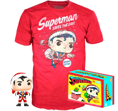 Funko Pop Superman Flocked Exclusive & T-Shirt DC Comics