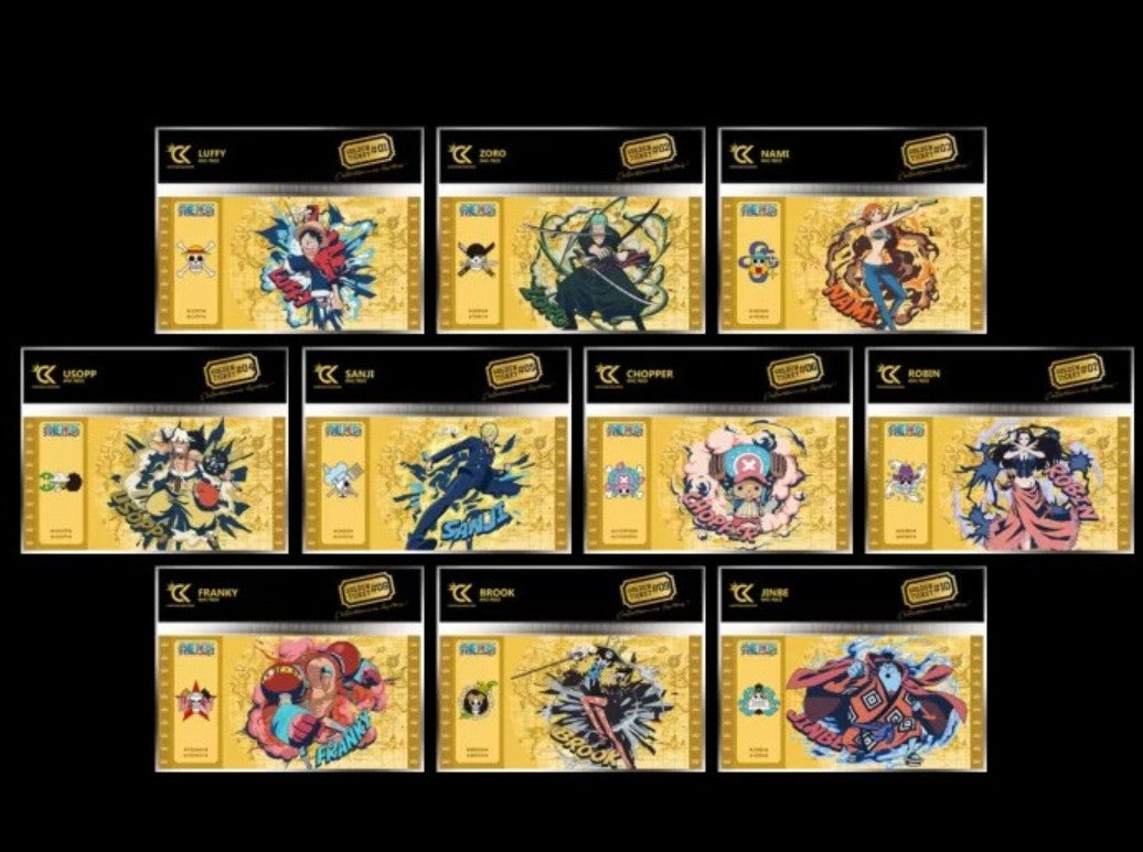 One Piece 10 goldene Tickets Set Kollektion 1