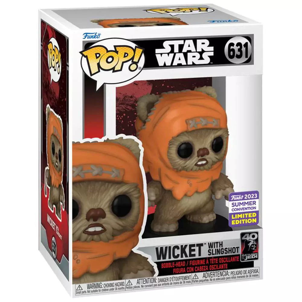 Funko Pop Wicket avec Fronde 631 Star Wars Edition Limitée