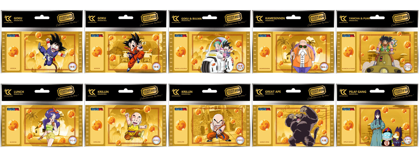 Dragon Ball Set De 10 Golden Tickets