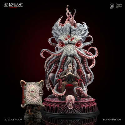 Statue H.P. Lovecraft Forbidden Edition polystone 42cm Everart Studio vue de face - Bnexo