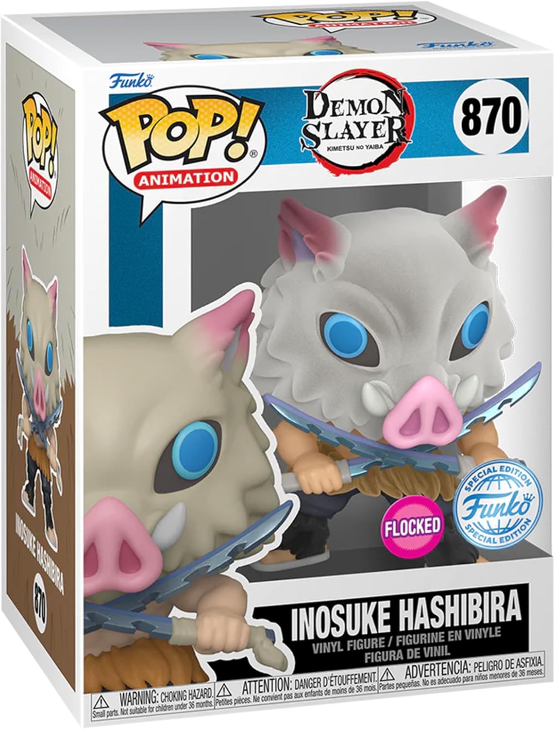 Funko Pop Inosuke Hashibira 870 Flocked Demon Slayer