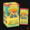 Display et booster Minions Card Fun Crazy Holiday avec figurines 3D sur boîte jaune et turquoise