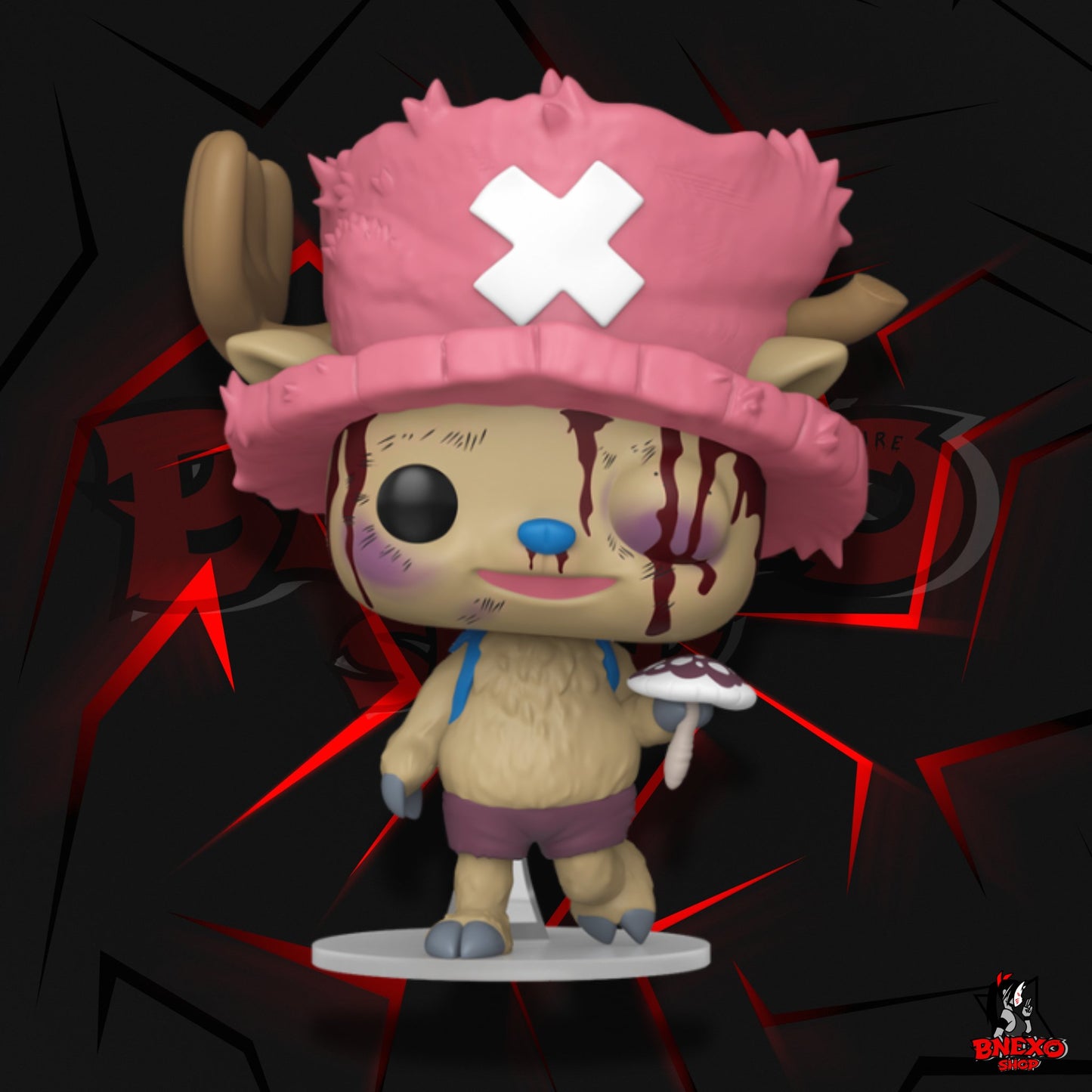 Figurine Funko Pop Tony Tony Chopper couvert de sang, chapeau rose à croix, édition Chase One Piece