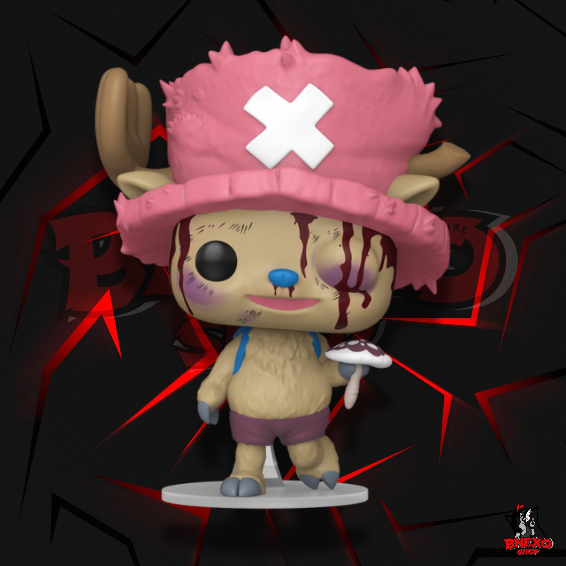 Figurine Funko Pop Tony Tony Chopper couvert de sang, chapeau rose à croix, édition Chase One Piece