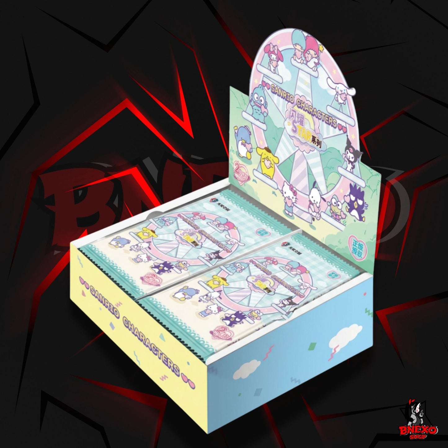 Display scellé Kabao Sanrio Characters Shining Star avec boosters et illustrations des personnages