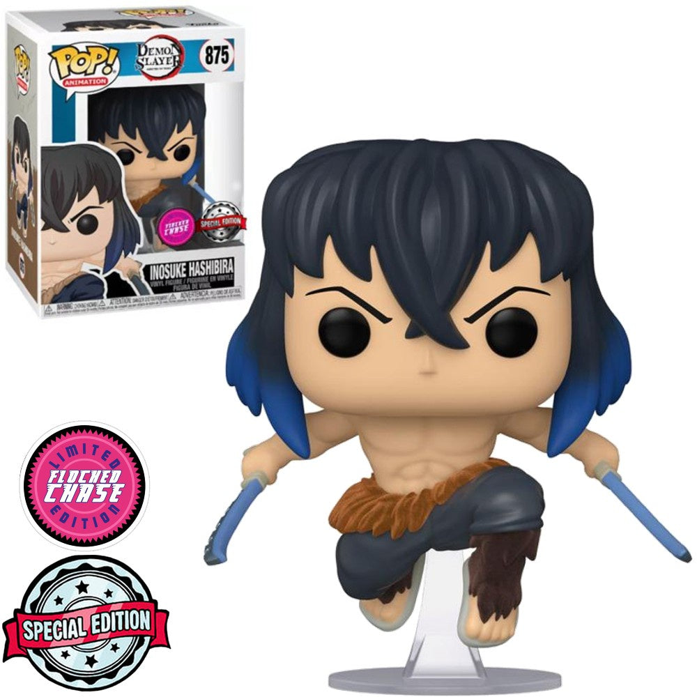 Funko Pop Chase Inosuke Hashibira 875 Demon Slayer Flocked