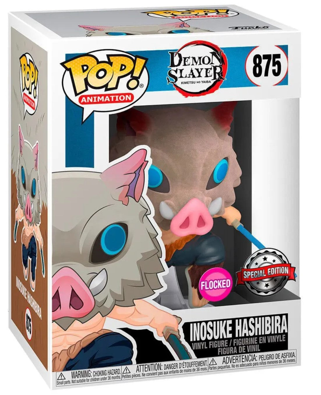 Funko Pop Inosuke Hashibira 875 Demon Slayer Flocked