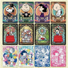 Planche de cartes à collectionner Snoopy Peanuts Kayou avec Charlie Brown et Lucy