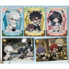 Exemples de cartes QR Link Click en style chibi avec décor de scène et personnages colorés