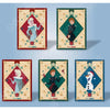 Cinq cartes dorées thème hiver/Noël avec Elsa, Anna et Olaf, coffret collector Frozen Four Seasons