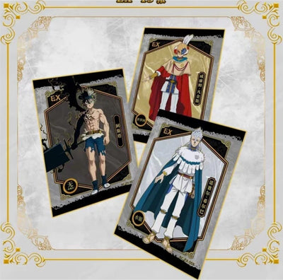 Coffret collector Black Clover KB Kayou ouvert avec 10 boosters de cartes visibles - Bnexo