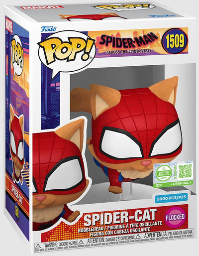 Figurine Funko Pop Spider-Cat Flocked #1509 dans sa boîte édition limitée Marvel - Bnexo