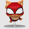Funko Pop Spider-Cat Flocked #1509 vue de profil dans sa boîte collector Marvel - Bnexo